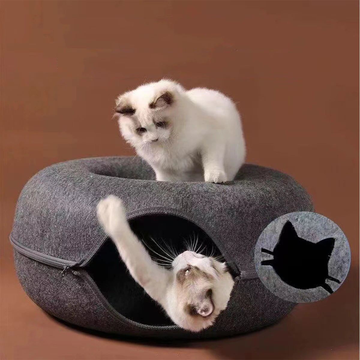 Tunnel Donut pour Chat – Disparaît dedans, ressort fou de joie