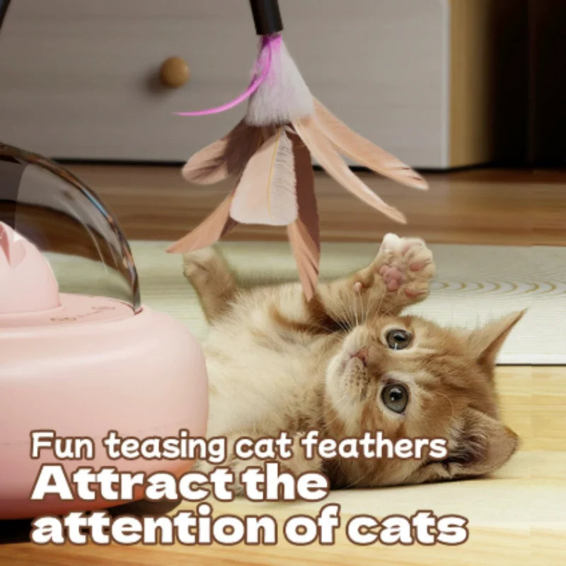 Baguette à Plumes Électrique pour Chat – Il chasse, tu regardes !