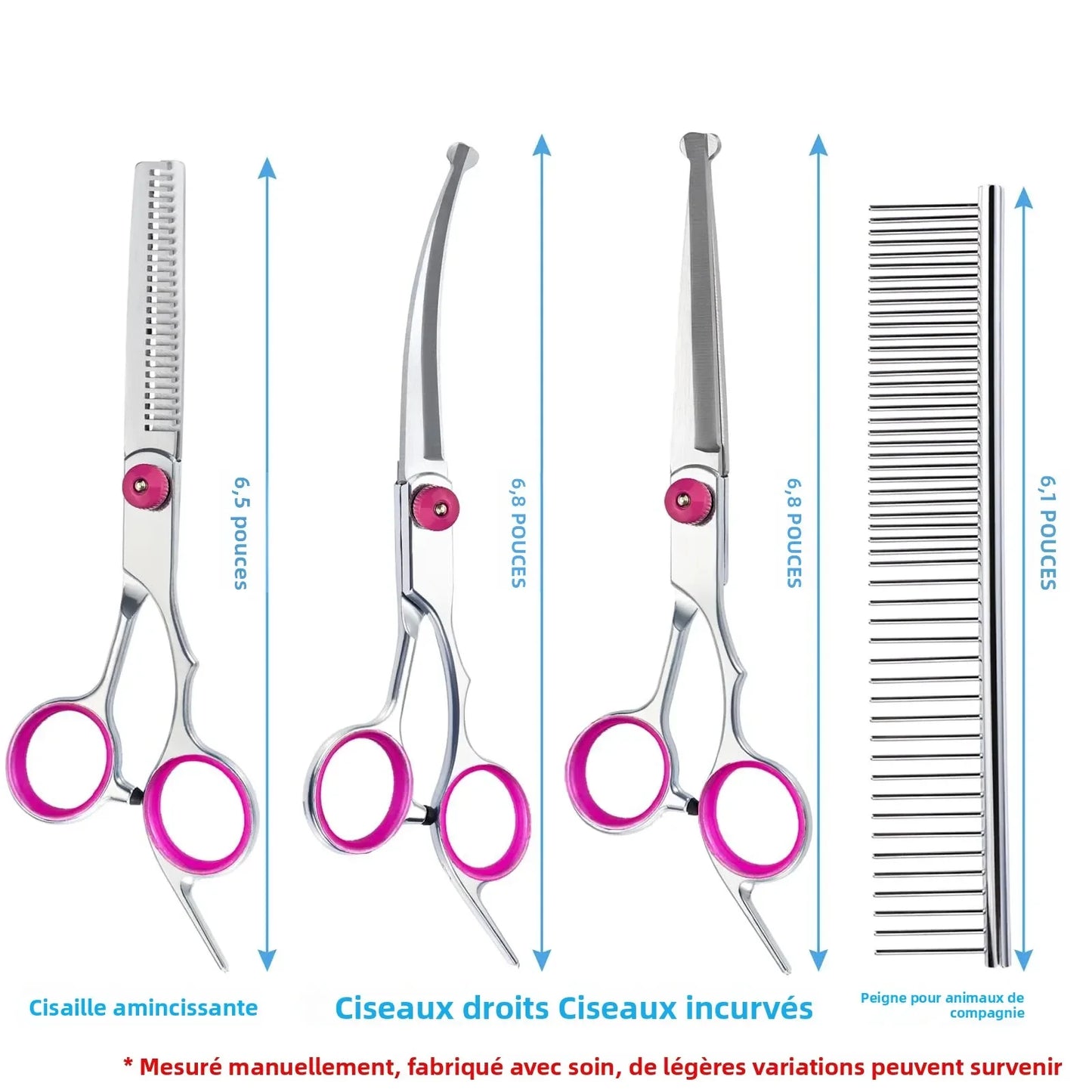 Kit Ciseaux de Toilettage 5 en 1 pour Chien et Chat – Coupe professionnelle à domicile