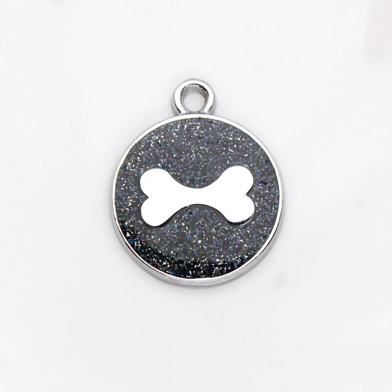 Médaille Pailletée – Gravée et Personnalisable pour Chien et Chat
