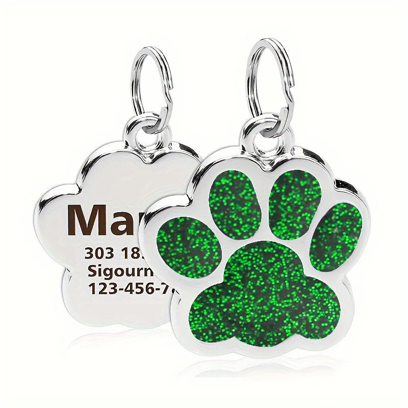 Médaille Pailletée – Gravée et Personnalisable pour Chien et Chat