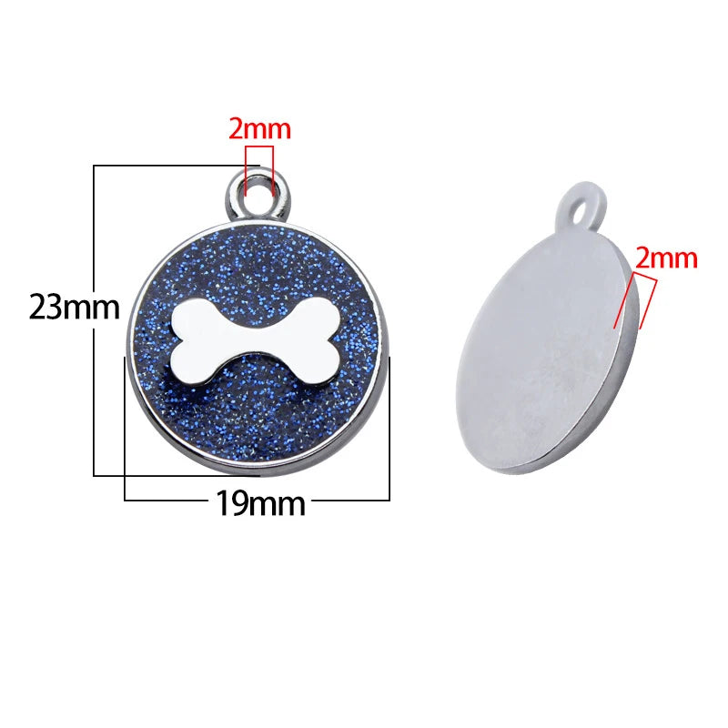 Médaille Pailletée – Gravée et Personnalisable pour Chien et Chat