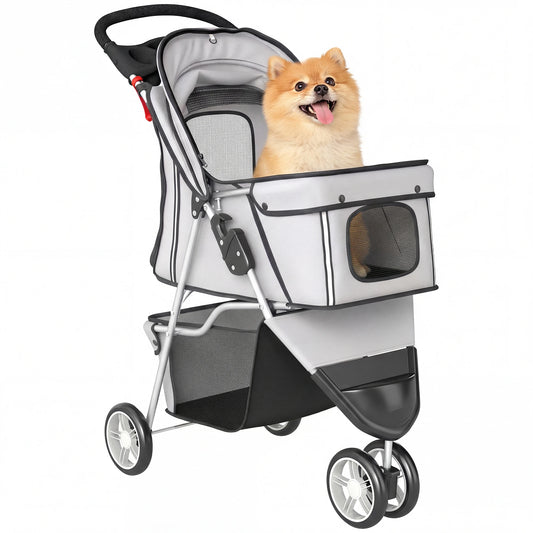 Poussette pour Chien – Légère, Pliable & Sécurisée jusqu'à 10 kg