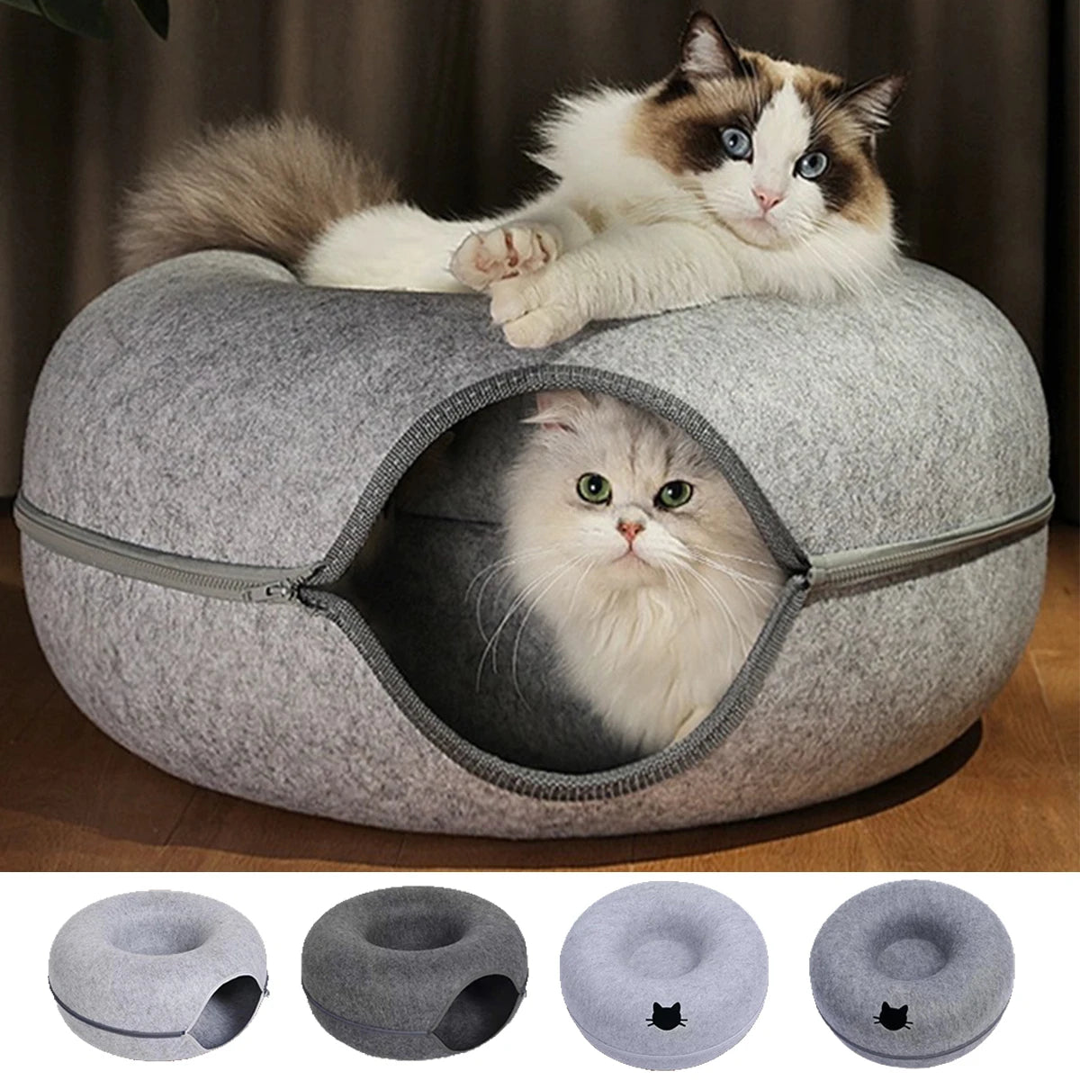Tunnel Donut pour Chat – Disparaît dedans, ressort fou de joie