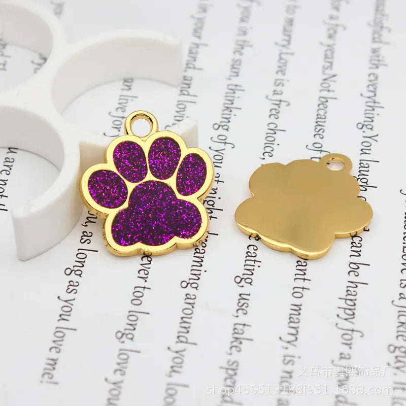 Médaille Pailletée – Gravée et Personnalisable pour Chien et Chat