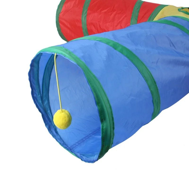 Tunnel Interactif Coloré pour Chat – Cache-cache version féline