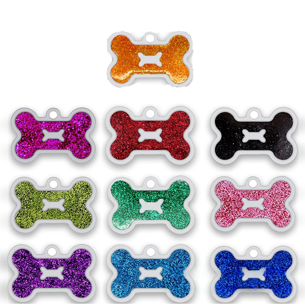 Médaille Pailletée – Gravée et Personnalisable pour Chien et Chat