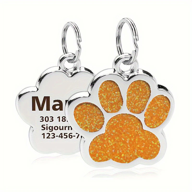 Médaille Pailletée – Gravée et Personnalisable pour Chien et Chat