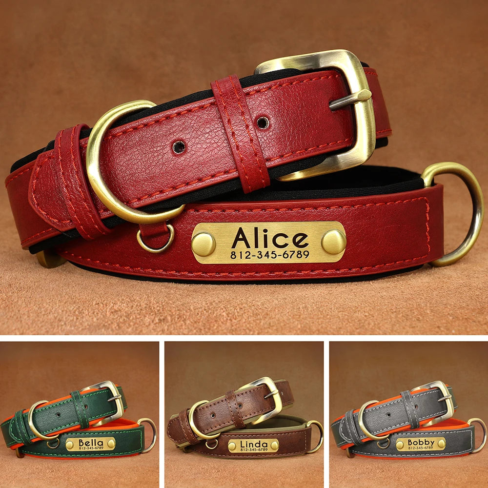 Collier en Cuir PU Personnalisé pour Chien – Chic et personnalisé