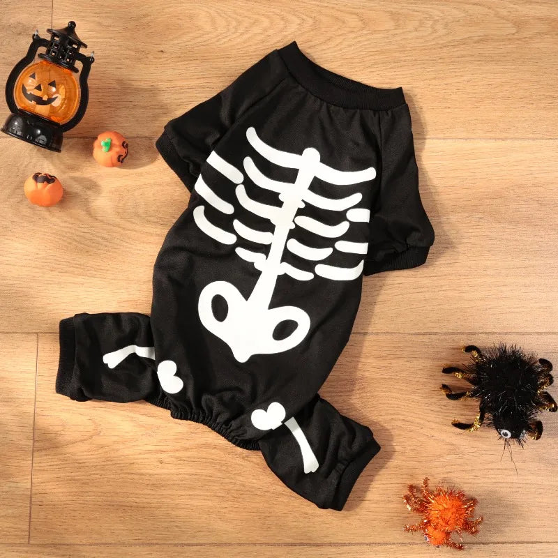 Costume Halloween pour Chien – Combinaison Squelette Phosphorescente