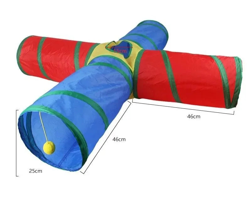 Tunnel Interactif Coloré pour Chat – Cache-cache version féline