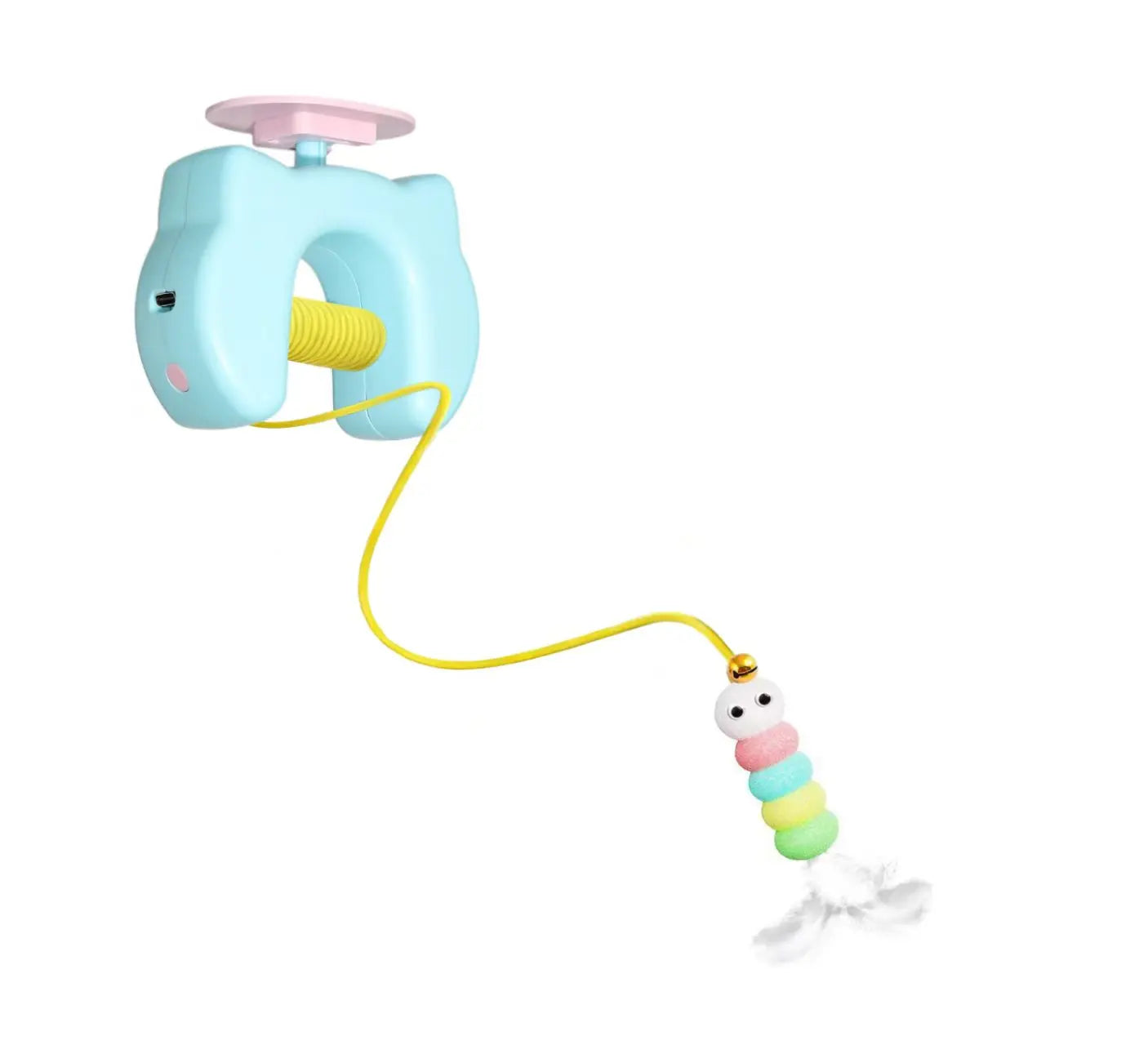Jouet Électrique pour Chat – 2 Cordes & Plumes, Fixation Porte