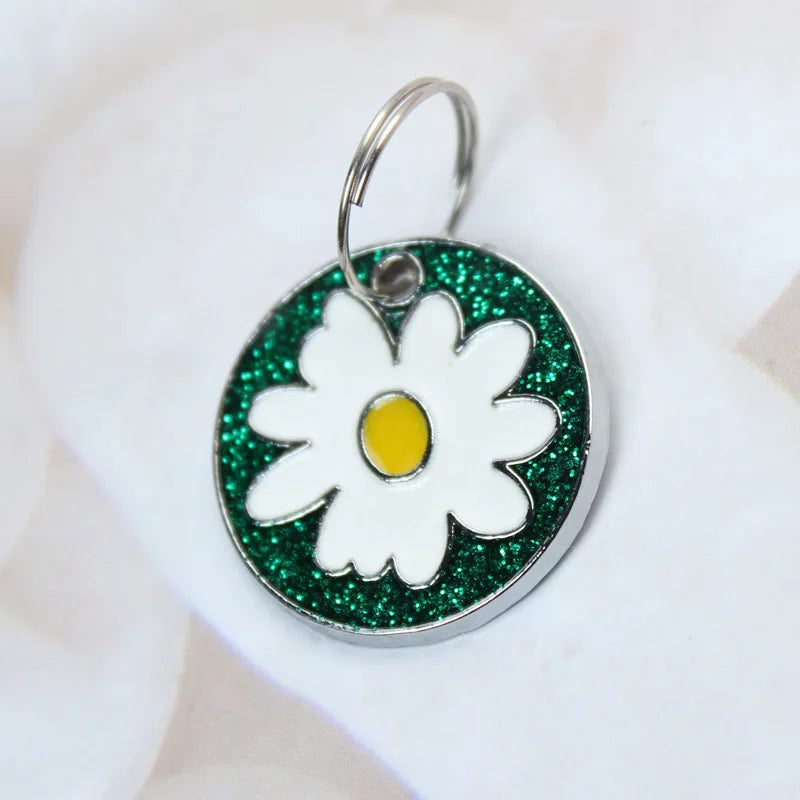 Médaille Pailletée – Gravée et Personnalisable pour Chien et Chat
