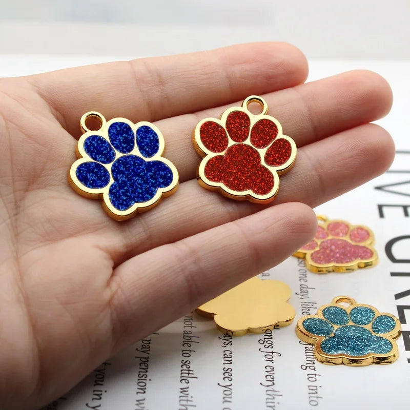 Médaille Pailletée – Gravée et Personnalisable pour Chien et Chat