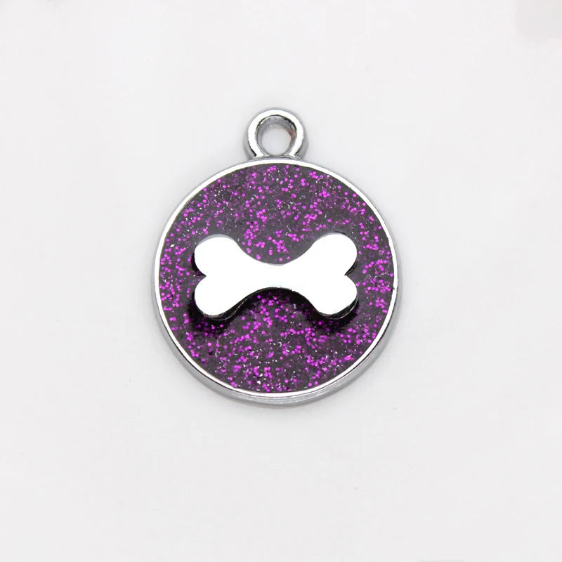 Médaille Pailletée – Gravée et Personnalisable pour Chien et Chat