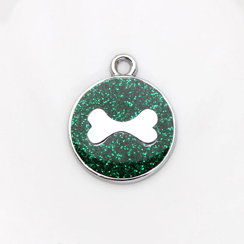 Médaille Pailletée – Gravée et Personnalisable pour Chien et Chat