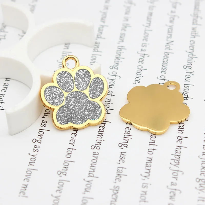 Médaille Pailletée – Gravée et Personnalisable pour Chien et Chat