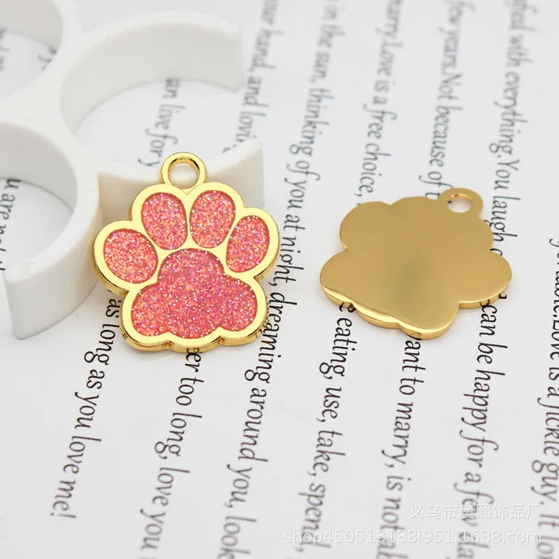 Médaille Pailletée – Gravée et Personnalisable pour Chien et Chat
