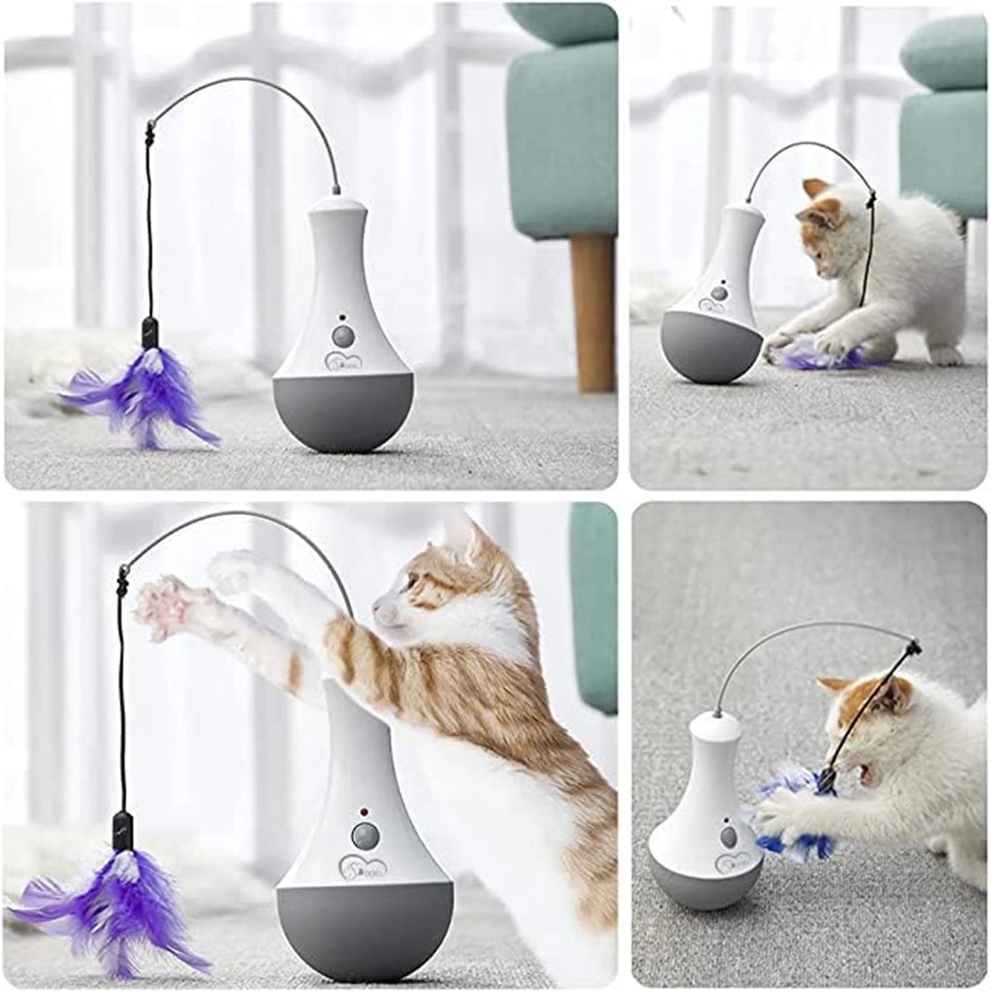 Jouet Interactif à Plumes pour Chat – La chasse sans quitter la maison