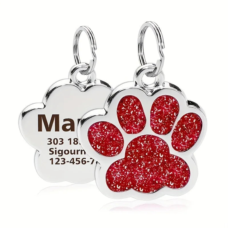 Médaille Pailletée – Gravée et Personnalisable pour Chien et Chat