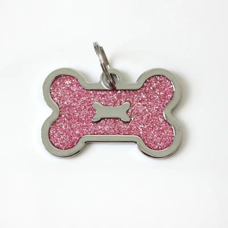 Médaille Pailletée – Gravée et Personnalisable pour Chien et Chat