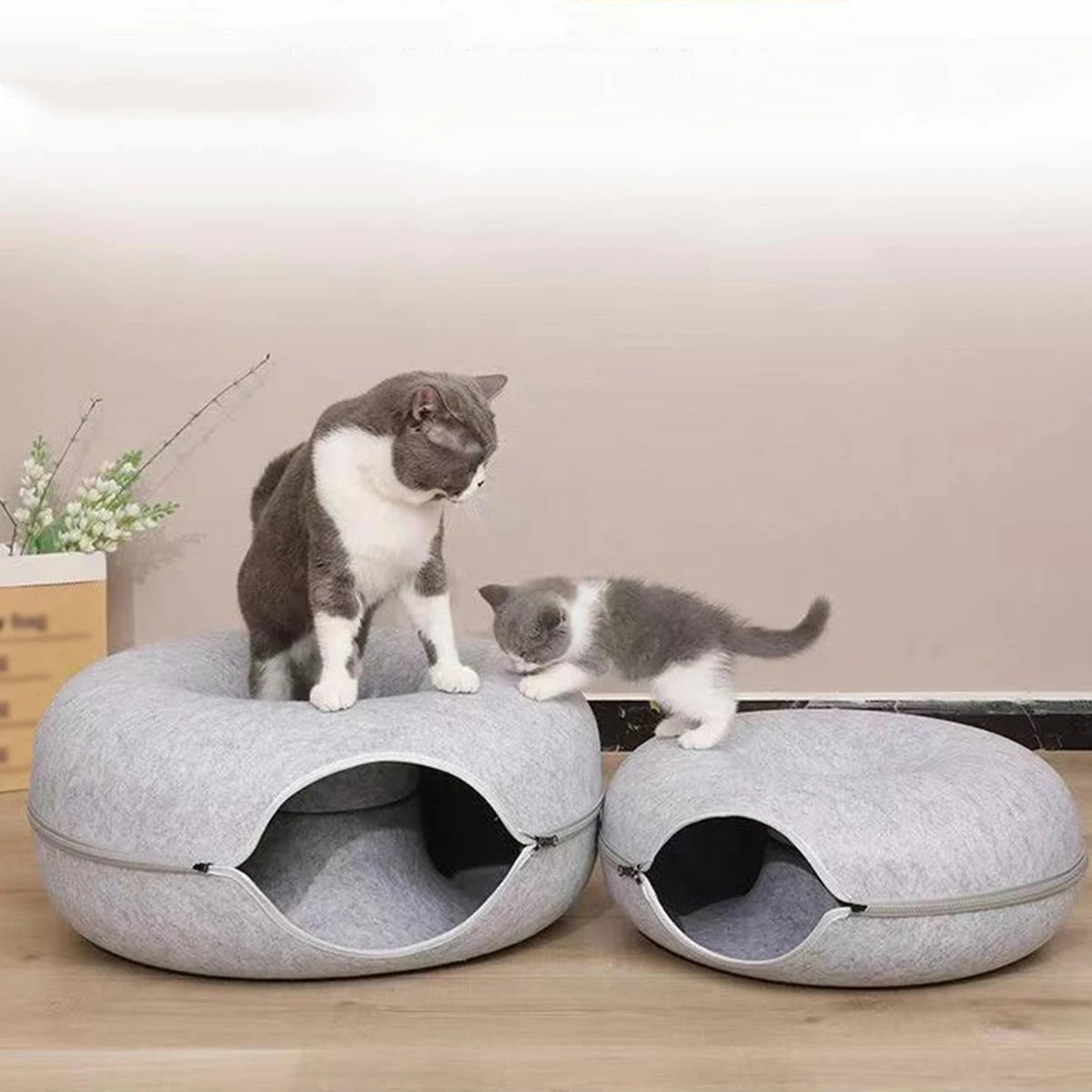 Tunnel Donut pour Chat – Disparaît dedans, ressort fou de joie