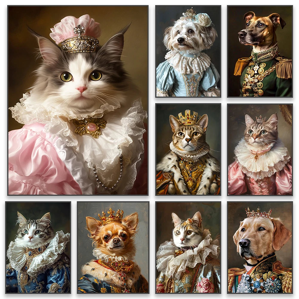 Portrait Royal Personnalisé de votre Animal d'après Photo