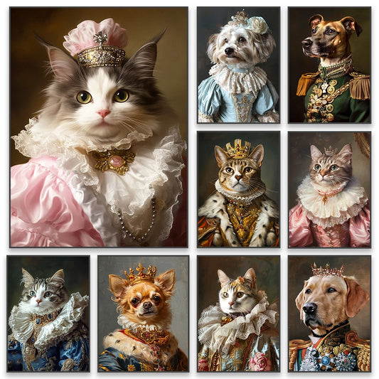 Portrait Royal Personnalisé de votre Animal d'après Photo