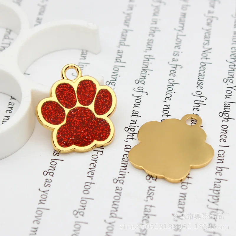 Médaille Pailletée – Gravée et Personnalisable pour Chien et Chat