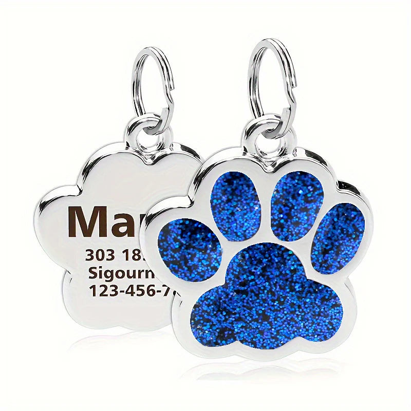 Médaille Pailletée – Gravée et Personnalisable pour Chien et Chat