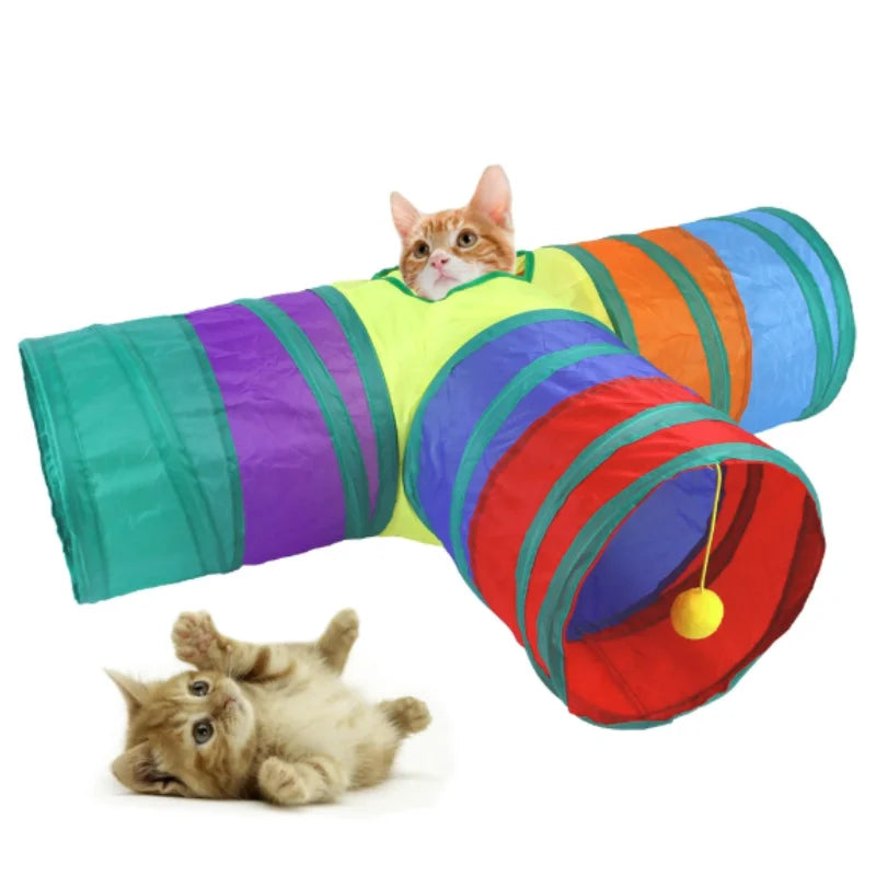 Tunnel Interactif Coloré pour Chat – Cache-cache version féline