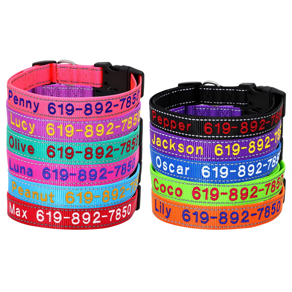 Collier Nylon Brodé Personnalisé pour Chien – Son prénom brodé sur mesure