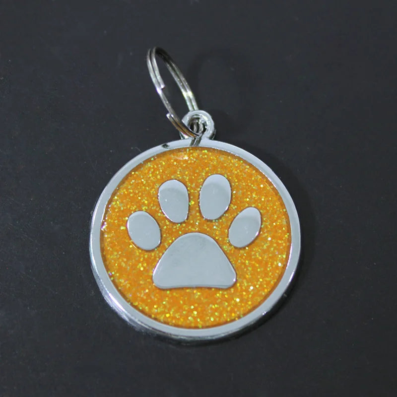 Médaille Pailletée – Gravée et Personnalisable pour Chien et Chat