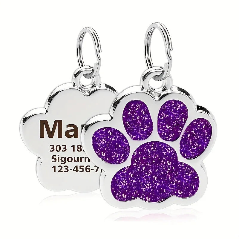 Médaille Pailletée – Gravée et Personnalisable pour Chien et Chat