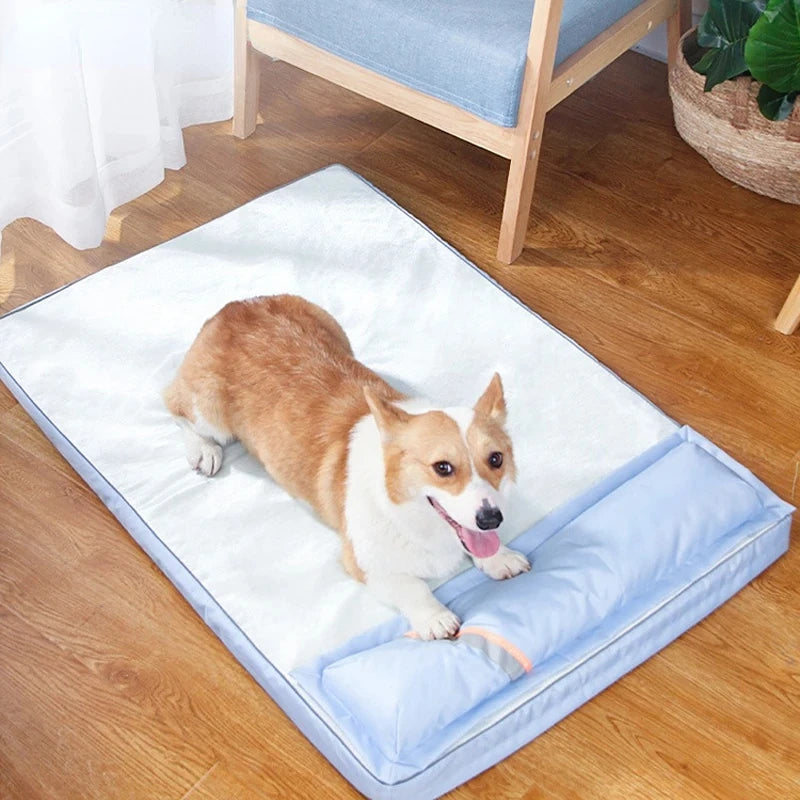 Matelas Rafraîchissant avec Oreiller pour Chien – Confort & Fraîcheur Garantis