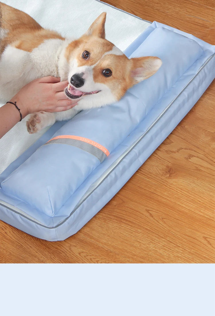 Matelas Rafraîchissant avec Oreiller pour Chien – Confort & Fraîcheur Garantis