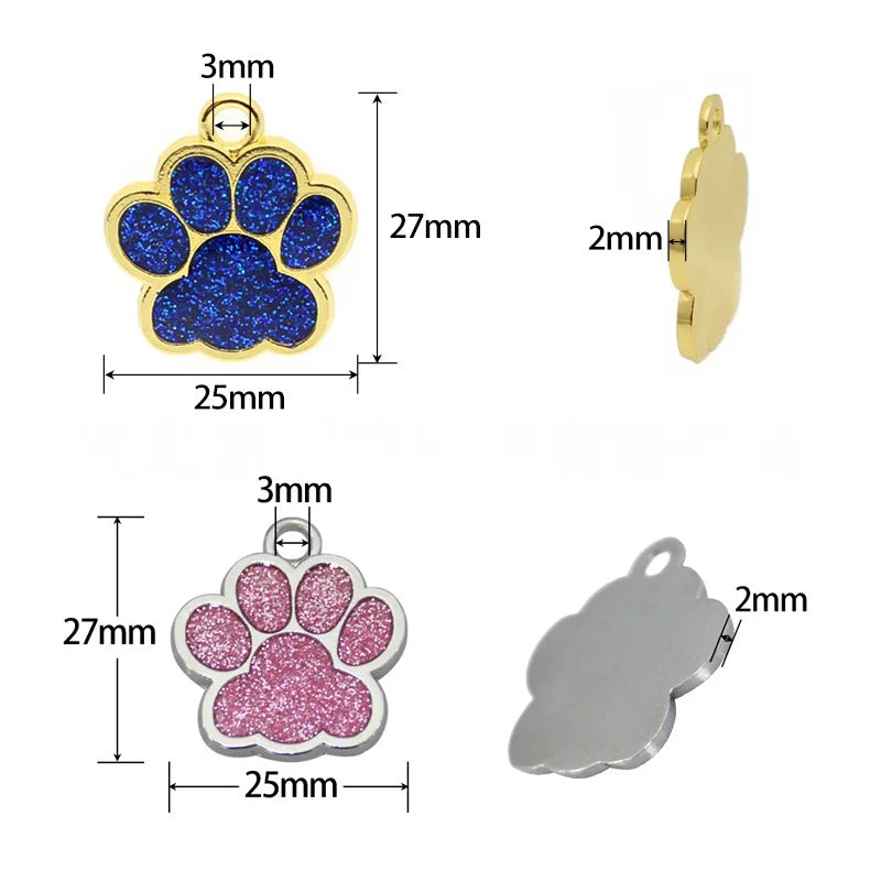 Médaille Pailletée – Gravée et Personnalisable pour Chien et Chat