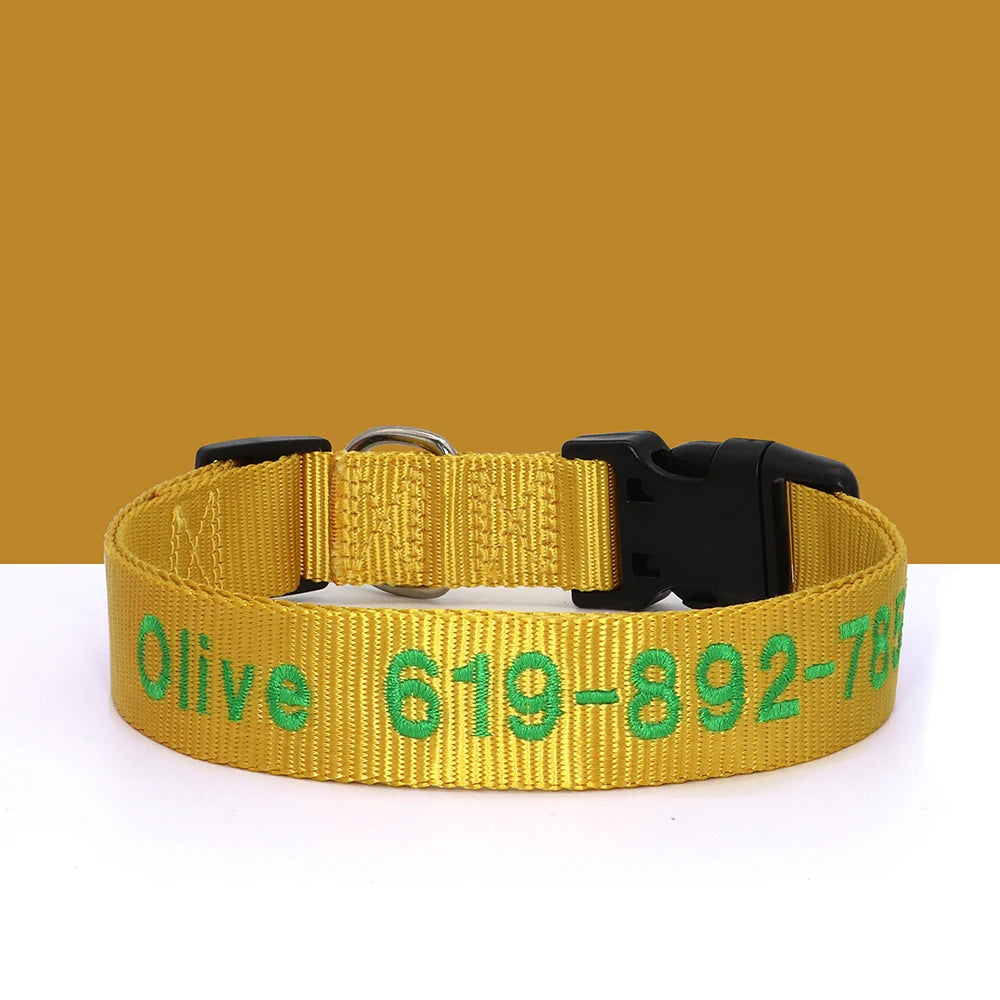 Collier Nylon Brodé Personnalisé pour Chien – Son prénom brodé sur mesure
