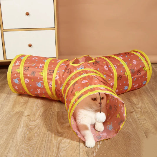 Tunnel Interactif Coloré pour Chat – Cache-cache version féline