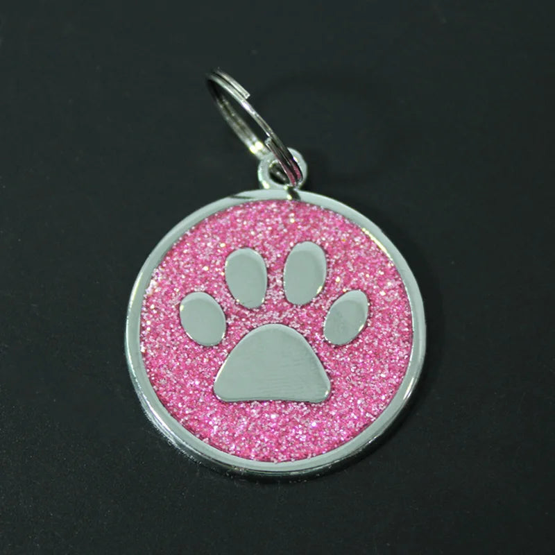 Médaille Pailletée – Gravée et Personnalisable pour Chien et Chat