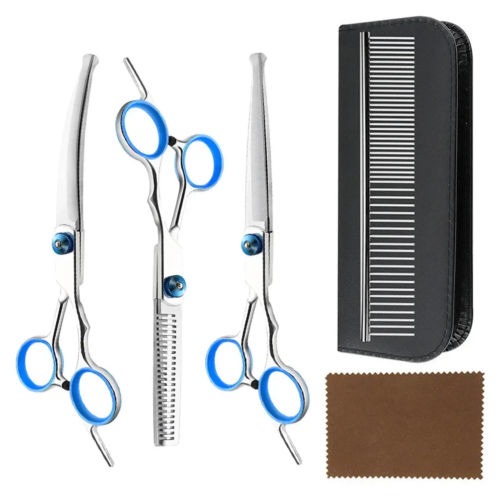 Kit Ciseaux de Toilettage 5 en 1 pour Chien et Chat – Coupe professionnelle à domicile