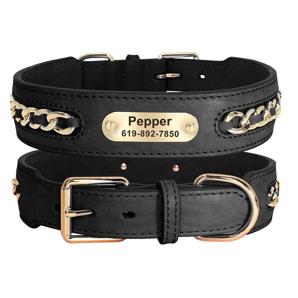 Collier en Cuir Personnalisé pour Chien – Élégant et unique
