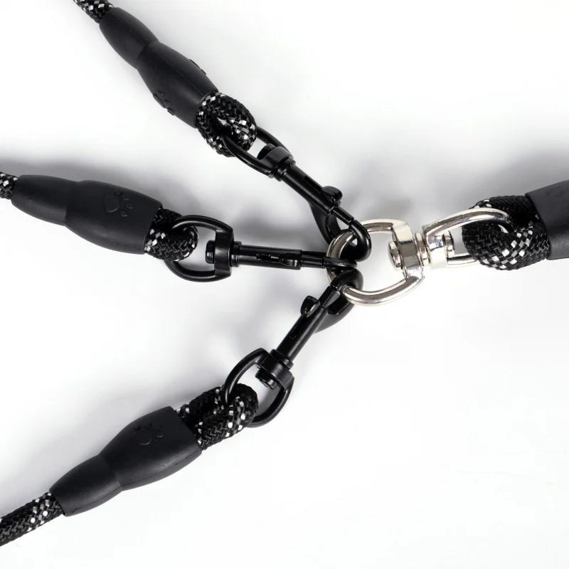 Laisse Multi-Chien Réfléchissante – Deux ou trois chiens, une seule main