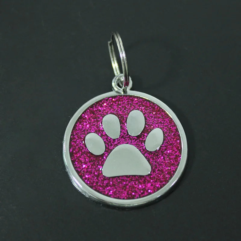 Médaille Pailletée – Gravée et Personnalisable pour Chien et Chat