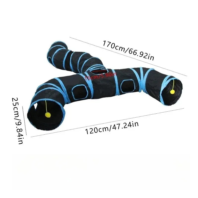 Tunnel de Jeu Pliable pour Chat – Cache-cache, poursuite & sieste garantis !
