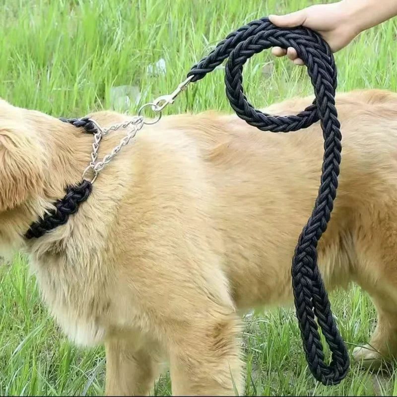 Laisse Tressée en Nylon pour Grand Chien – Solide comme un roc