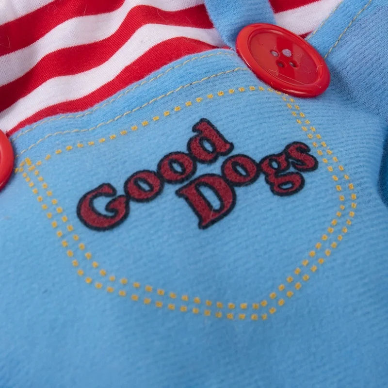Costume Halloween Chucky pour Chien | Perruque & Bras en Peluche Inclus | S à XL