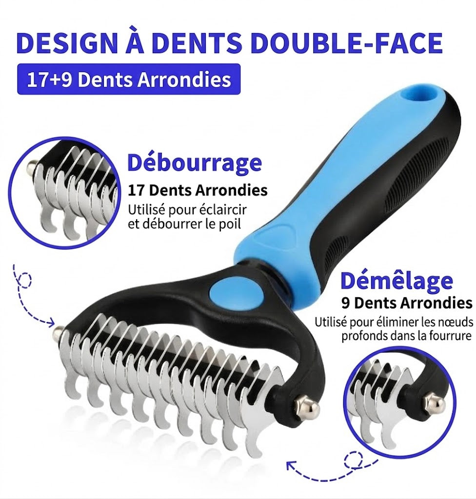 Brosse Démêlante Professionnelle pour Chien et Chat
