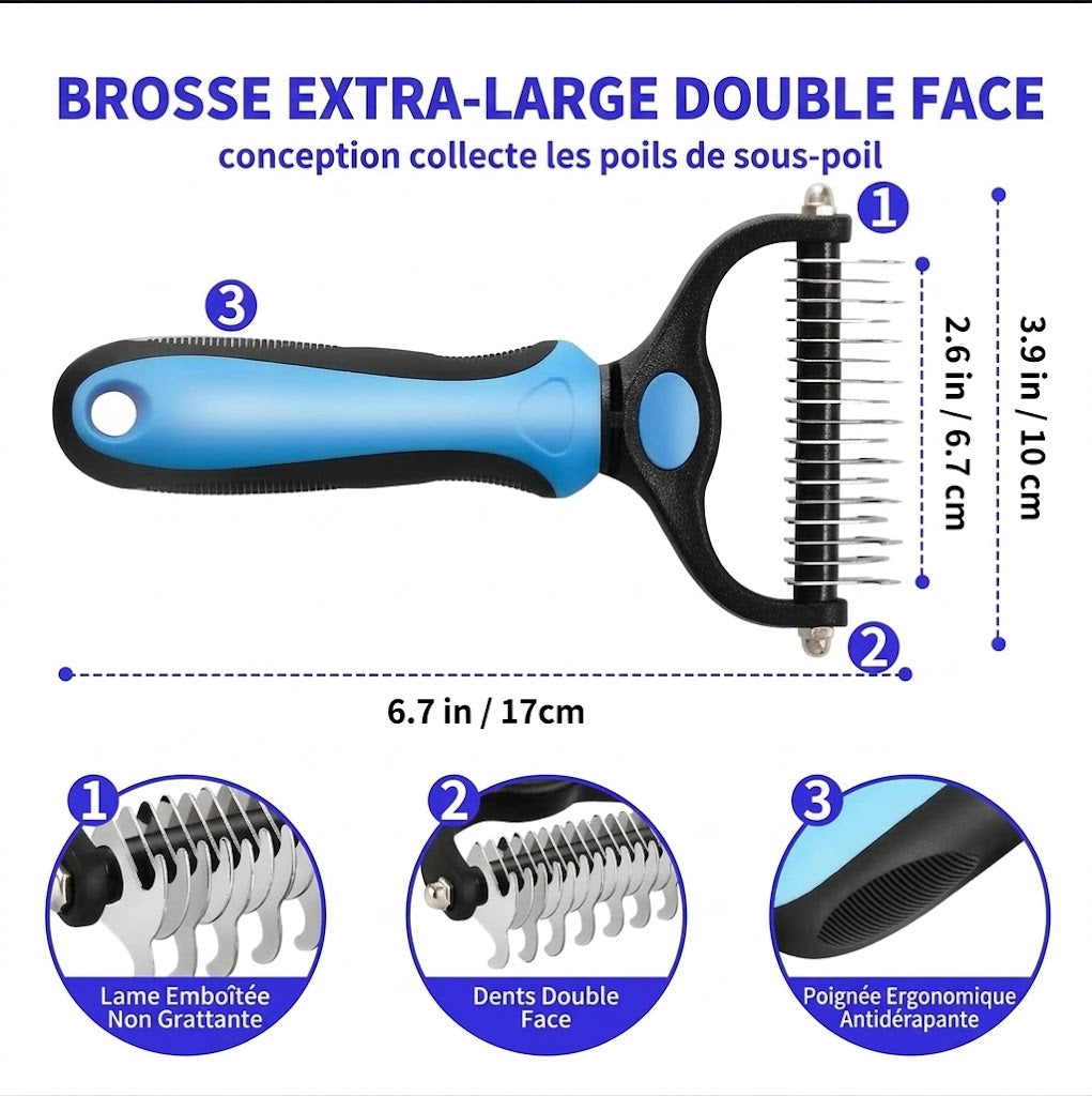 Brosse Démêlante Professionnelle pour Chien et Chat