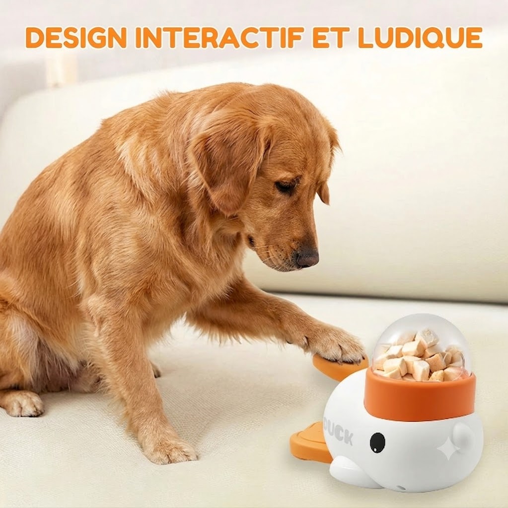 Distributeur de Friandises Canard – Jouet Interactif pour Chien et Chat